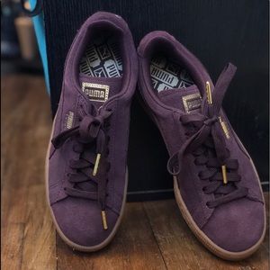PUMA purple suede sneakers